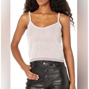 GUESS Wool Alpaca Knit Sweater Tank Anne Semi Sheer Delicate Romantic Medium NEW